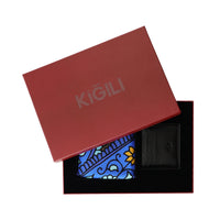 2-Piece Silk Scarf & Leather Card Holder Gift Box Set