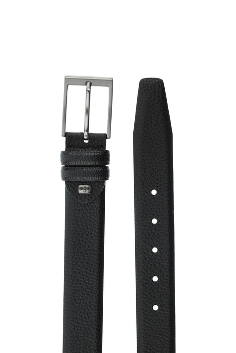 Black Patterned 3-Piece Leather Belt, Wallet & Card Holder Set in Gift Box