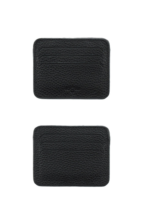 Black Patterned 3-Piece Leather Belt, Wallet & Card Holder Set in Gift Box