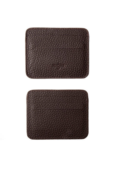 Medium Brown Patterned 3-Piece Leather Belt, Wallet & Card Holder Set in Gift Box