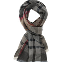 Medium Brown Italian Patterned Wool Scarf