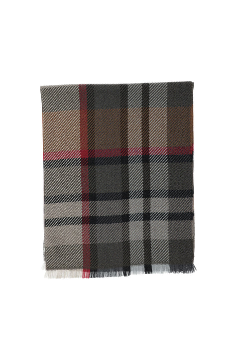 Medium Brown Italian Patterned Wool Scarf