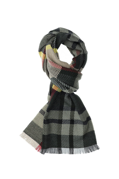 Yellow Italian Patterned Wool Scarf