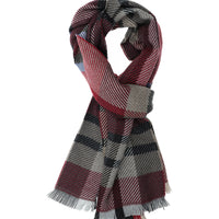 Light Burgundy Italian Patterned Wool Scarf