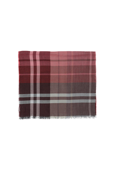Light Red Italian Plaid Wool Scarf