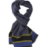 Medium Grey Italian Patterned Wool Scarf