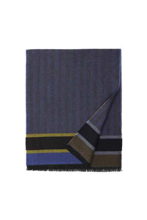 Medium Grey Italian Patterned Wool Scarf