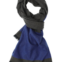 Light Anthracite Italian Patterned Wool Scarf
