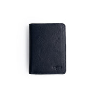 Medium Navy Leather Wallet with Money and Card Compartments