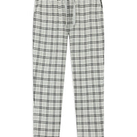 Mid-Grey Melange Cotton Plaid Knitted Pyjama with Bag - Sweatpants