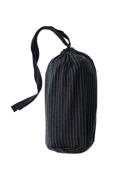 Mid Anthracite Cotton Striped Knitted Bagged Flannel Pajamas - Sweatpant Bottom