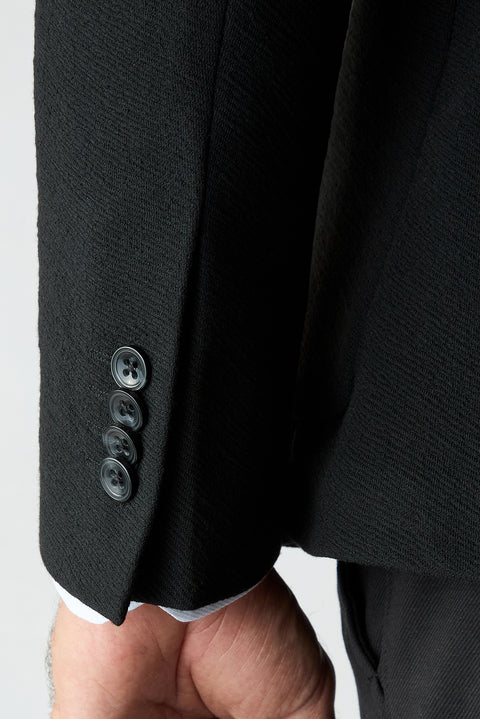 Black 7 Drop Super Slim Fit Plain Weave Classic Jacket