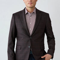 Dark Burgundy 6 Drop Regular Fit Notch Lapel Wool Classic Jacket