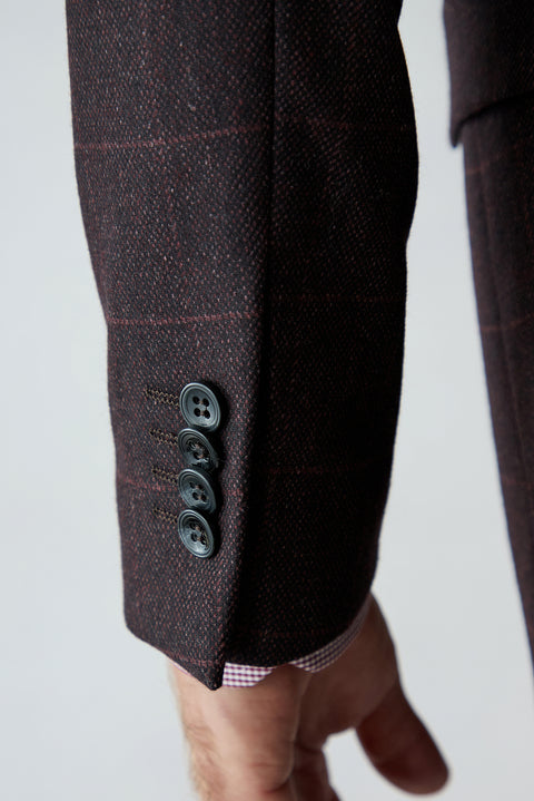 Dark Burgundy 6 Drop Regular Fit Notch Lapel Wool Classic Jacket