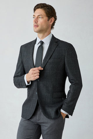  Koyu Antrasit 6 Drop Regular Fit Mono Yaka Yünlü Klasik Ceket