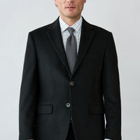 Black 4-Drop Relaxed Fit Shawl Lapel Plain Classic Jacket