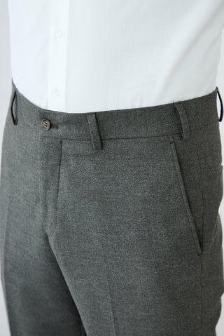  Orta Kahve 6 Drop Regular Fit  Balıksırtı Klasik Pantolon