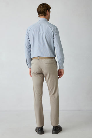  Orta Vizon Straight Regular Fit Lyocell Karışımlı Beli Lastikli Pileli Kanvas / Chino Pantolon