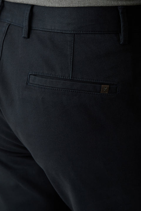 Koyu Lacivert Relaxed Fit Rahat Kesim Modal Karışımlı Yandan Cep Kanvas / Chino Pantolon