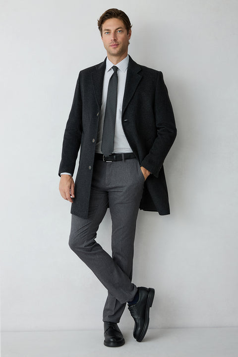 Koyu Füme Regular Fit Standart Kesim Yandan Cep Pamuklu Kanvas / Chino Pantolon