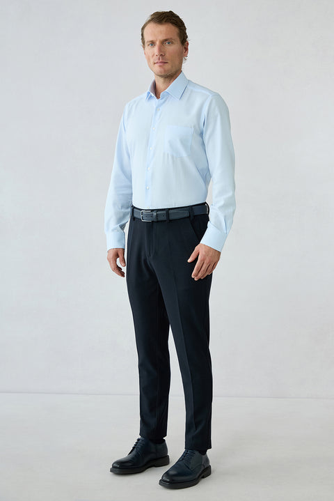 Dark Navy Slim Fit Elastic Waist Sports Trousers