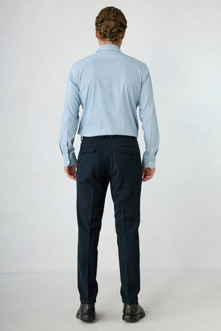  Koyu Lacivert Slim Staright Fit Yünlü Spor Pantolon