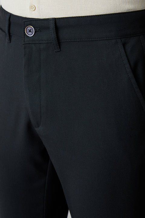 Koyu Lacivert Relaxed Fit Rahat Kesim Yandan Cep Likralı Esnek Kanvas / Chino Pantolon