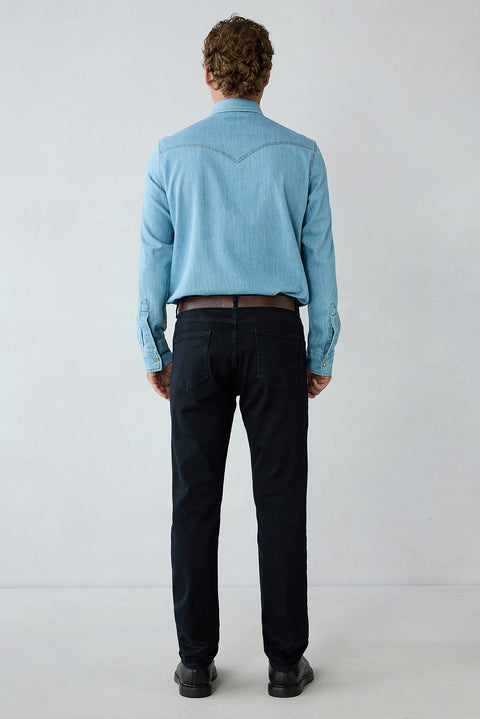694 Tapered Fit Cotton/Elastane Denim Trousers