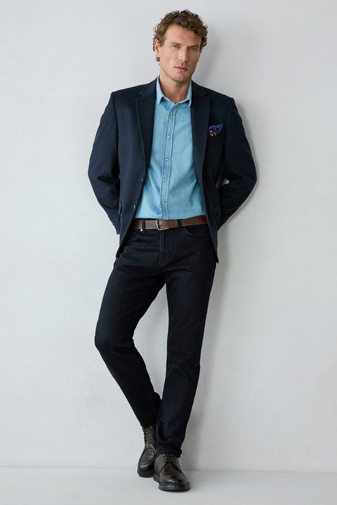 694 Tapered Fit Cotton/Elastane Denim Trousers