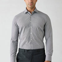 Koyu Kahve Uzun Kol Slim Fit Ekose Pamuklu Kolay Ütülenebilir Klasik Gömlek
