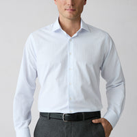 Light Blue Long Sleeve Regular Fit Striped Shirt