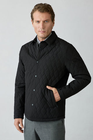  Siyah Regular Fit Gömlek Yaka Çıtçıtlı Mont