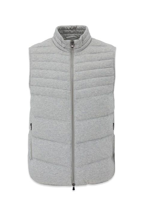 Medium Gray Regular Fit Plain Bonded Vest
