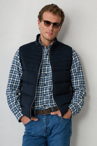  Koyu Lacivert Regular Fit Düz Bonded Yelek