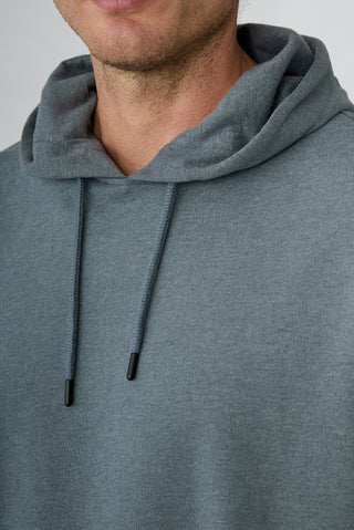  Orta Antrasit Oversize Düz Kapüşonlu Pamuklu Sweatshirt