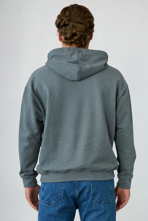 Orta Antrasit Kapüşonlu Regular Fit Pamuklu Sweatshirt
