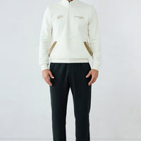 Dark Navy Regular Fit Lycra Plain Drawstring Elasticated Sweatpants