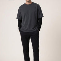 Black Regular Fit Cotton Sweatpants with Drawstring Waist