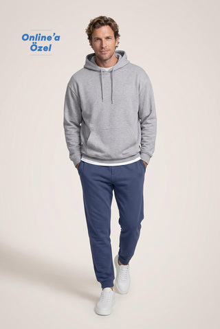  Koyu Lacivert Beli Lastikli İpli Cepli Pamuklu Sweatpant / Eşofman Altı