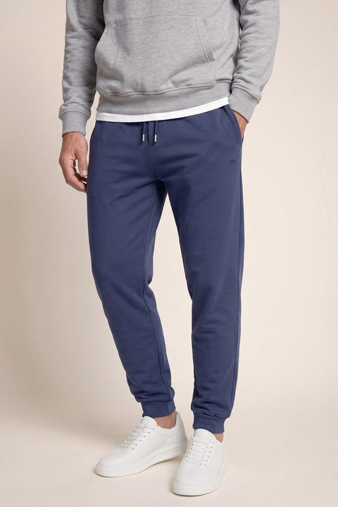 Dark Navy Regular Fit Cotton Drawstring Elasticated Sweatpants