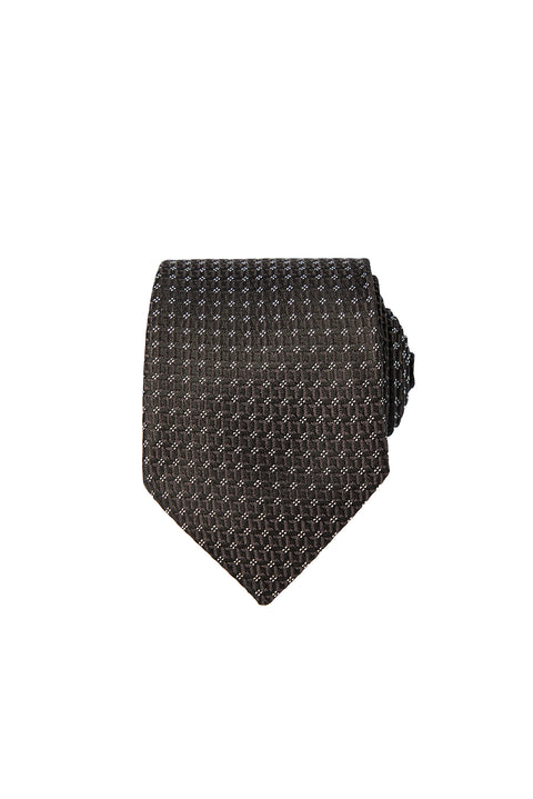 Black Micro-Patterned Tie (7.5 cm)