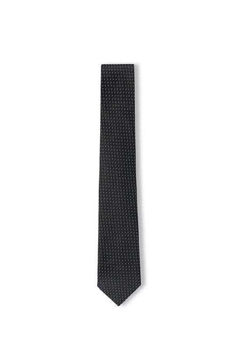 Black Micro-Patterned Tie (7.5 cm)
