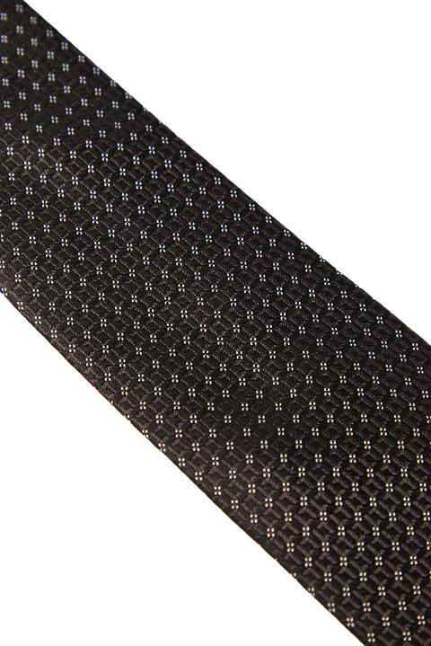 Black Micro-Patterned Tie (7.5 cm)