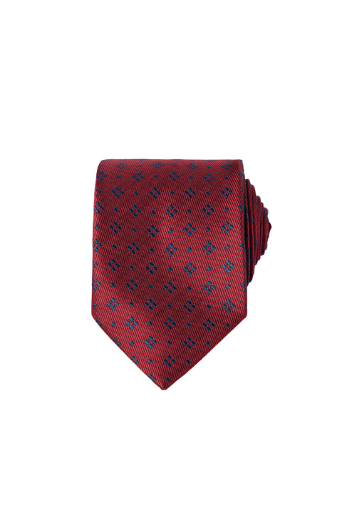 Dark Burgundy Geometric Pattern Tie (7.5 cm)