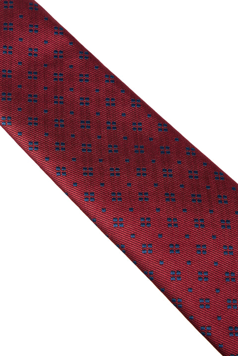Dark Burgundy Geometric Pattern Tie (7.5 cm)