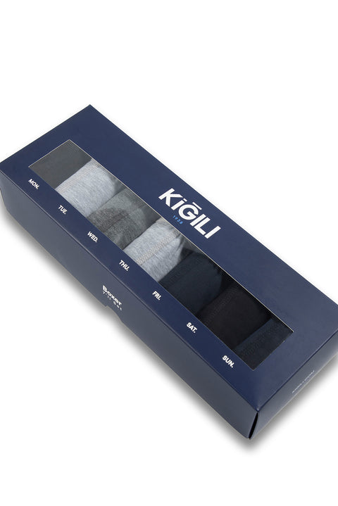 Çok Renkli Gün Temalı 7'li Pamuklu Esnek Boxer Seti (Damat Bohçası - Çeyiz Seti)