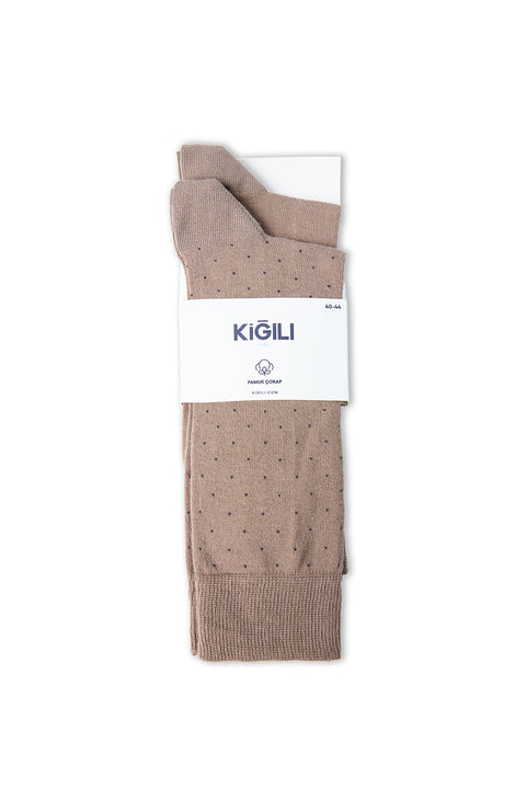 Light Brown 2-Pack Patterned Cotton Ankle Socks