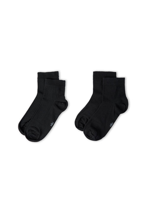 Black 2-Pack Patterned Cotton Short Ankle Socks
