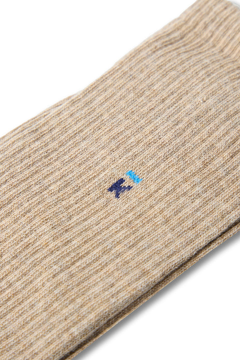 Medium Beige Single Cotton Blend Patterned Ankle Socks