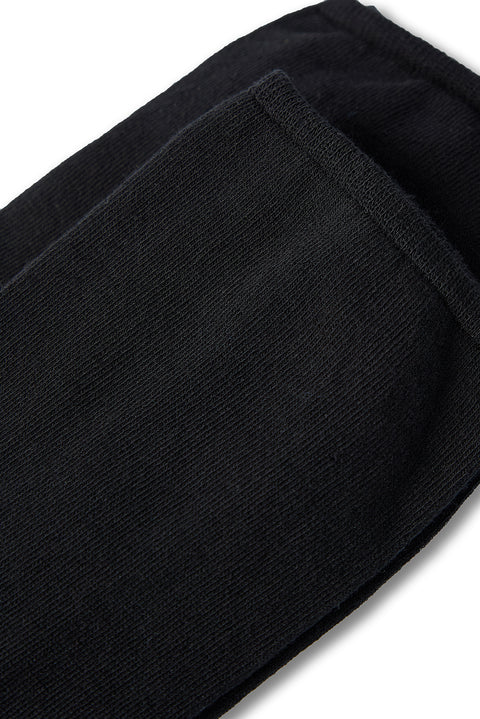 Black 2-Pack Cotton Plain Sock Without Elastic Band